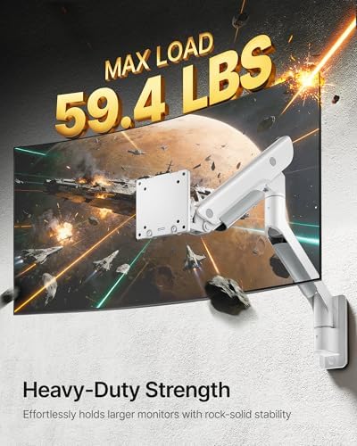 monTEK Monitor Wall Mount for 17-57" Ultrawide, 59.4 lbs, White