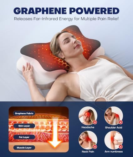 Ultra Pain Relief Cervical Neck Pillow for Sleeping, 5X Support Ergonomic Contour Pillow for Deep Sleep, Cooling Memory Foam Pillows for Adults, Orthopedic Bed Pillow for Side Back, Stomach Sleepers