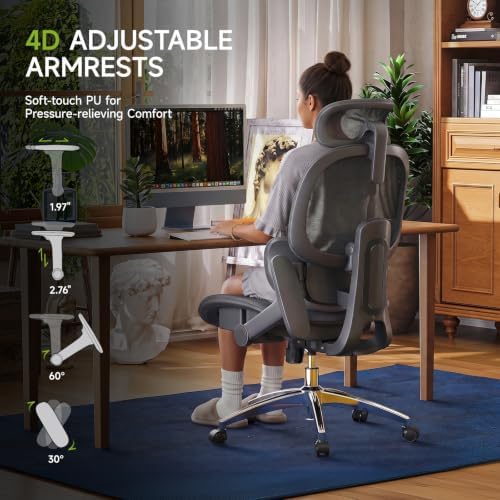 X19 Ergonomic Office Chair, 3-Zone Lumbar for Back Pain Relief