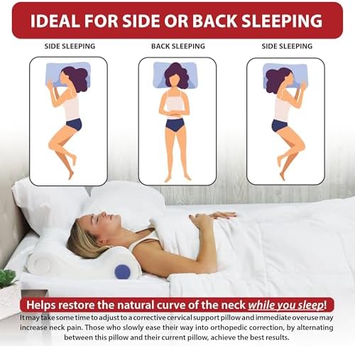 Adjustable Cervical Pillow for Neck Pain Relief, Side & Back Sleepers