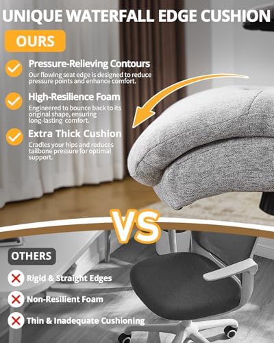 Karl home Ergonomic Office Chair Inflatable Lumbar High Back, Grey