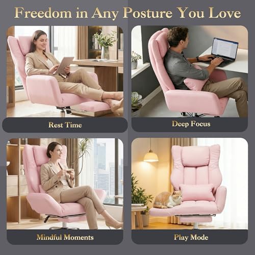 Cross Legged Office Chair with Adjsutable Armrests & Headrest