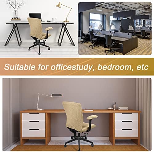 Tallew 4 Pcs Office Chair Covers Stretchable Armrest Seat,XL,Camel