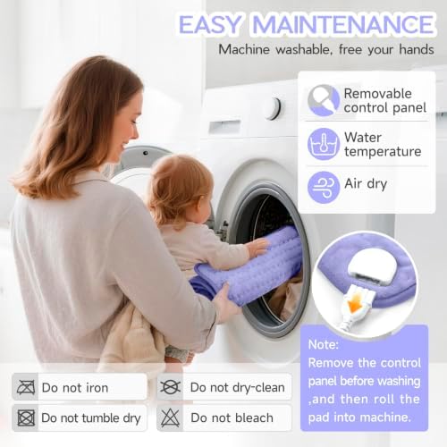 Heating Pad for Back, Neck, Abdomen, Fast Heating Electric Pad for Neck and Shoulders, Soft Dry/Moist Therapy, Auto Off Timer, Cozy Mother' s Day Gift Perfect for Women/Moms