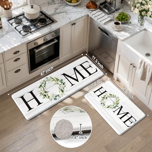 KIMODE Kitchen Mats for Floor Cushioned Anti Fatigue 2PCS Kitchen Rugs