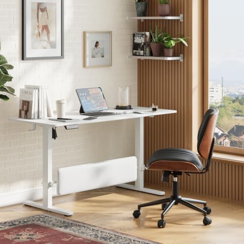 MALOL 56" x 24" Electric Standing Desk with Adjustable Footrest, White