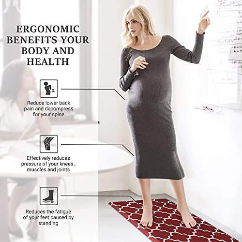 WISELIFE Kitchen Mats and Rugs Cushioned Anti-Fatigue, 17.3"x 60", Red