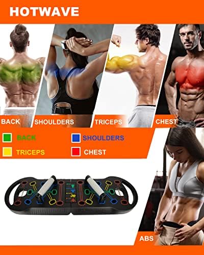 HOTWAVE Push Up Board, Portable PushUp Board, Foldable 20 in 1 Push Up Bar