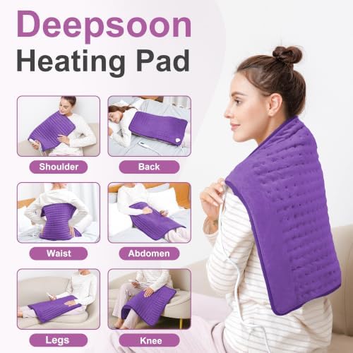 Heating Pad,Electric Heating Pads,Heating Pad for Back,Purple,24x20 Inch