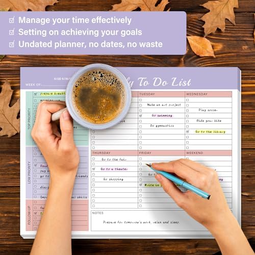 TREES Weekly To-Do List Notepad, 52-Week Desk Planner Organizer, 8.5" x 11"