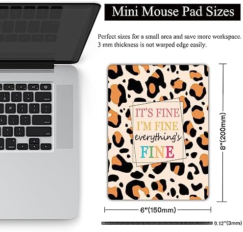 Small Mouse Pad, Mini Mouse Pad 6 X 8 Inch with Non-Slip Rubber Base for Keyboard Tray Laptops Wireless Mouse Home Office Travel, Washable & Portable (Inspirational Quotes)