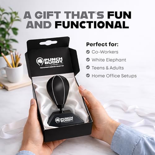 Desktop Punching Bag – Desk Fidget Toy for Stress Relief & Focus – Mini Suction Cup Punch Ball with Patented Griply™ Technology – Office Stress Reliever for Adults, Teens & Coworkers