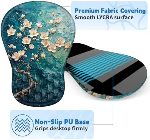 YIWEI Ergonomic Mouse Pad with Wrist Rest for Carpal Tunnel Pain Relief