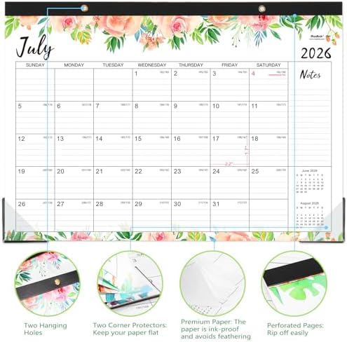 2026-2027 Desk Calendar - Jul 2026 - Dec 2027, 18 Months Large Monthly Desk Calendar, 17" x 12", Desk Pad, Large Ruled Blocks, to-do List & Notes, Best Desk/Wall Calendar for Planning or Organizing