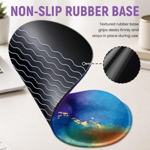 Ergonomic Mouse Pad with Wrist Rest, Gel Wrist Support, Gold Splash