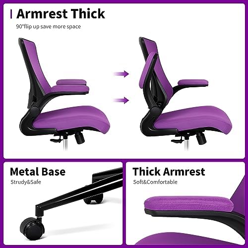 Misolant Tall Office Chair, Drafting Chair for Standing Desk, High Office Chair with Adjustable Lumbar Support, Flip-up Arm and Footrest Ring, Tall Drafting Chair for Bar Height Desk