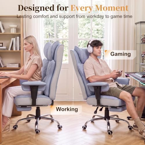 COMHOMA Big and Tall Gaming Chair with Footrest Ergonomic Office Chair
