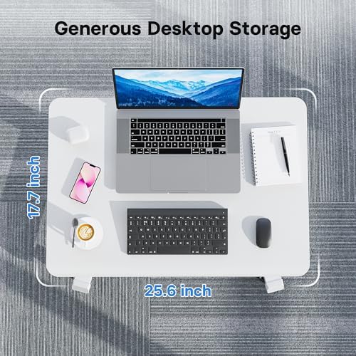 BONTEC Mobile Standing Desk Adjustable Height,Rolling Laptop Cart with Hook