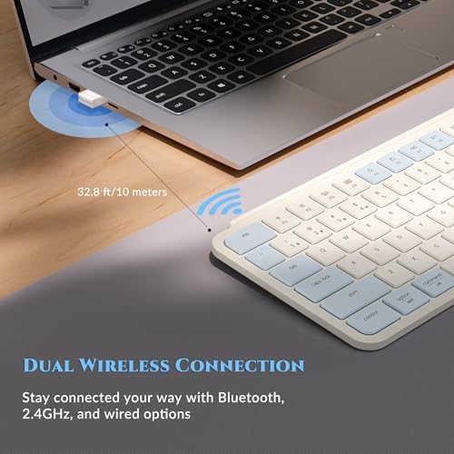 Keychron B6 Pro Ultra-Slim Full-Size Wireless Keyboard - Retro Blue