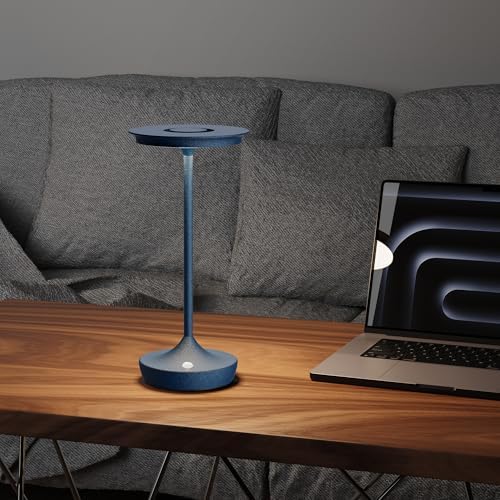 LED Rechargeable Cordless Outdoor 6000mAh Battery Table Lamp 2-Pack Blue