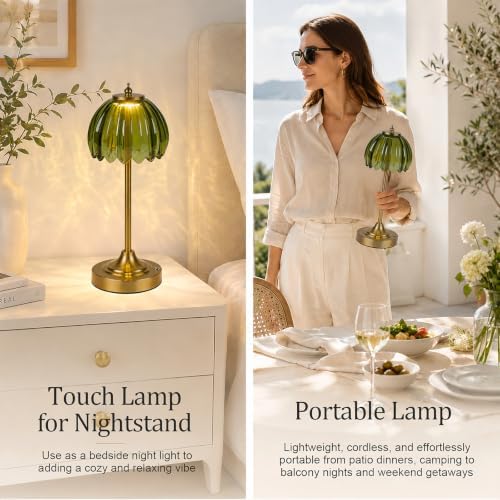 Rechargeable Cordless Table Lamp, 3 Color Temps & Stepless Dimming