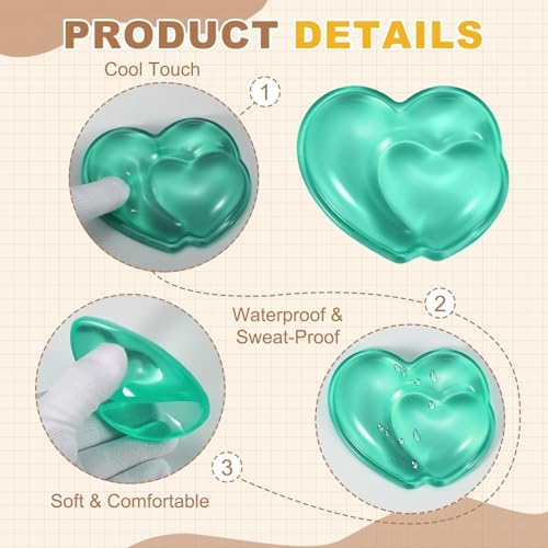 PATIKIL Gel Wrist Rest, Wrist Support for Mouse Heart Shape Ergonomic Mouse Pad Soft Silicone Support Comfortable Cushion for Computer Gaming Office Home, Green