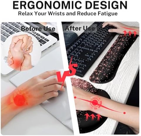 Britimes Ergonomic Mouse Pad Set with Wrist Rest, Rose Gold
