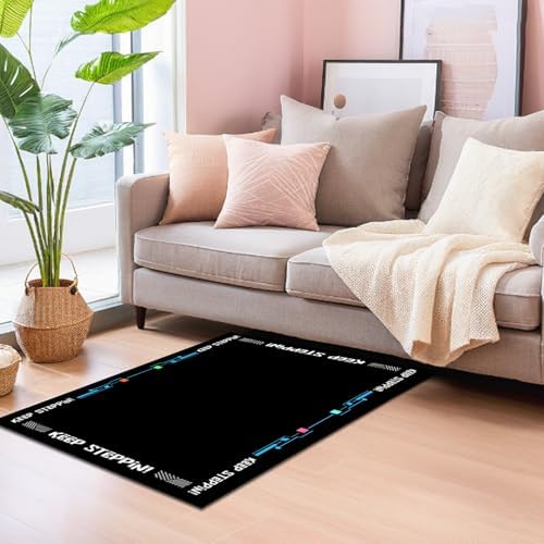 Elliptical Mat for Under Desk Elliptical Machine - Non-Slip Floor Mat for Ellipse Leg Exerciser, Legxercise Pro & Pedal Exerciser - Workout Mat for Home & Office Stability & Floor Protection black