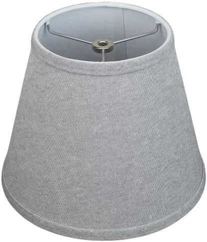 FenchelShades.com Lampshade 6" Top Diameter x 10" Bottom Diameter x 8" Slant Height 6x10x8" with Spider Attachment Diameter 0.4 Inch for Lamps with a Harp (Couture Steel)