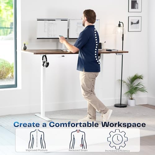 VIVO Rustic Vintage Brown 71 x 36 in Standing Desk, DESK-KIT-1W7N-36
