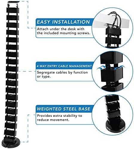 Mount-It! Cable Management Spine, 50" Desk Cord Organizer
