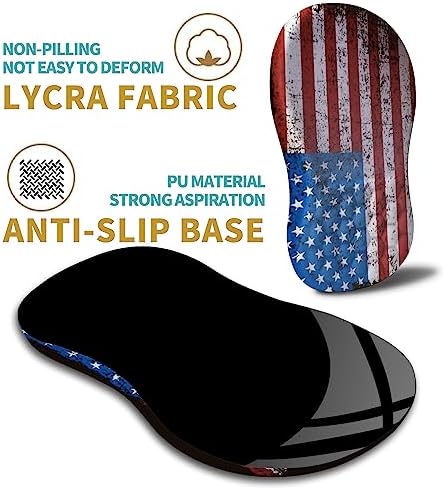 Hokafenle Ergonomic Mouse Pad Wrist Support with Massage Design, Wrist Rest Pain Relief Mousepad with Memory Foam&Non-Slip PU Base, Mouse Pads for Wireless Mouse & Desk (12x8 inch,USA Flag)