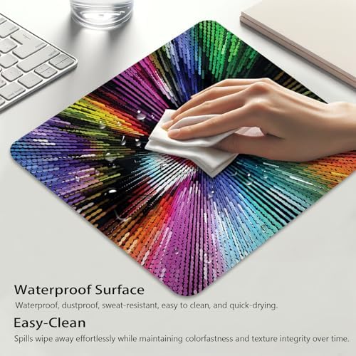 Abstract Colored Eye Shape Mouse Pad, Optical Illusion Effect Desk Mat