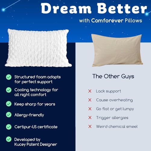 Cooling Side Sleeper Pillow for Adults, Firm Bed Pillow for Side Sleepers Neck and Shoulder Pain, Luxury Shredded Memory Foam Pillow Set of 1- Adjustable King Size- Washable Cover Original White
