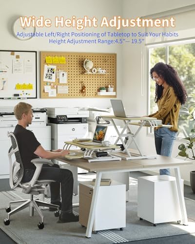 YIHAYO 32" Electric Standing Desk Converter, Adjustable Desk Riser, Black