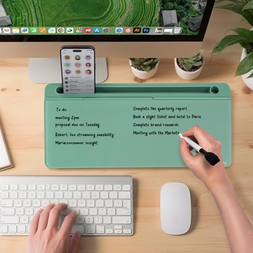 Varhomax Glass Desk Whiteboard with Storage