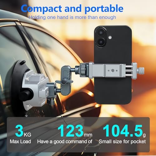 Small Magic Arm with NATO Clamp and 1/4"-20 Screw (with Retractable Pins), 360 Degree Rotation, Max Load of 12 Ib Magic Arm for Field Monitor, Camera and Lights
