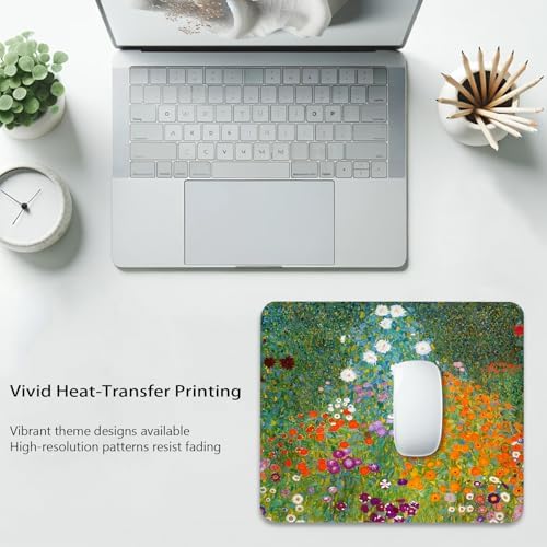 Bauerngarten by Gustav Klimt Mouse Pad, Traditional Scenic Art Desk Mat