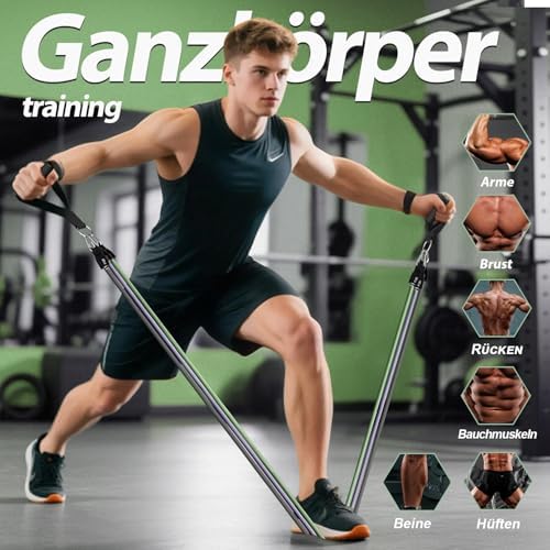 WHATAFIT Resistance Bands with Handles, 150 lb Exercise Bands Set