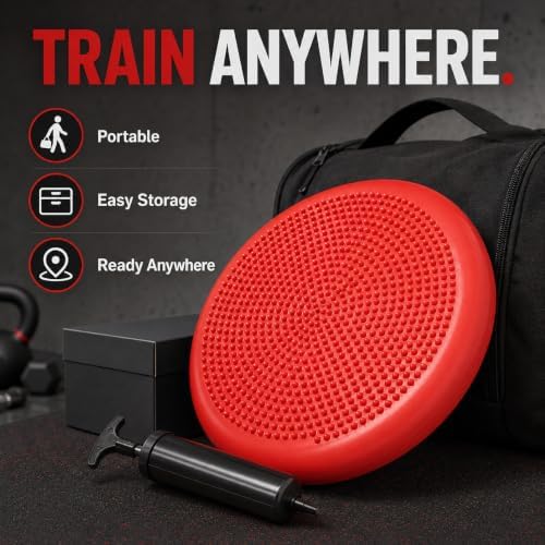 Hanstuten Wobble Seat Cushion Balance Disc - Rubber Wiggle Seat for Active Sitting, Office Desk Chair, and Core Strength Training