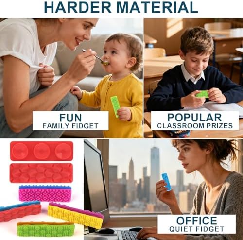 8 Pack Textured Sensory Suction Fidget Toys for Kids Adults Quiet Sensory Strips Stickers Autism ADHD Calming Anxiety Stress Relief Classroom Desk Must Have Christmas Stocking Stuffers Gifts