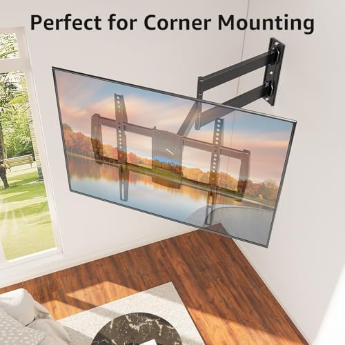 MOUNTUP Corner TV Wall Mount for Most 42-75 Inch TVs, Holds Up to 99 lbs