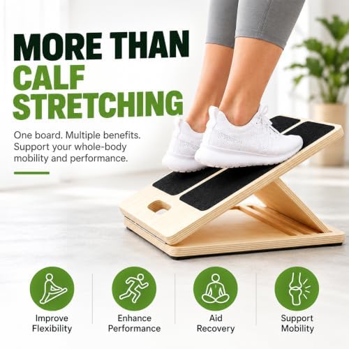 13" Wide Portable Slant Board for Calf Stretching, Calf Stretch Board