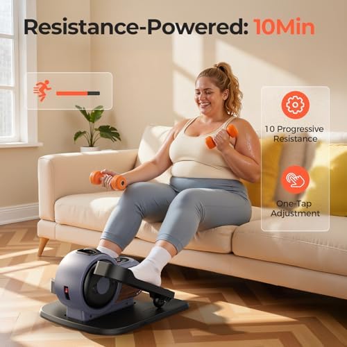 Under Desk Elliptical Machine, Electric Leg Exerciser for Seniors