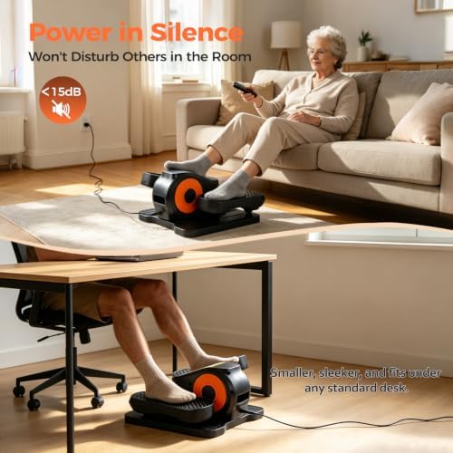 ESL Under Desk Elliptical Machine for Home Office, Seated Pedal Exerciser