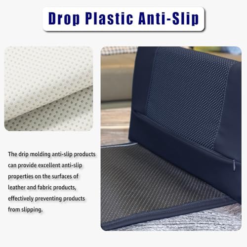 Breathable Perforated Leather Neck Pillow with Non-Slip Memory Foam, Adjustable Support for Recliners, Sofas & Loveseats, Navy Blue