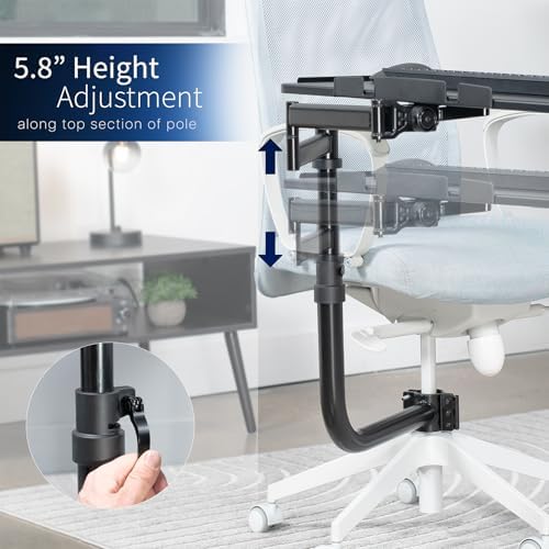 VIVO Black Office Chair Mounted 26 x 12 in Keyboard Tray, MOUNT-KB18CP