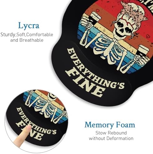 Blusabaca Skeleton Ergonomic Mouse Pad Wrist Rest Mousepad Wrist Support