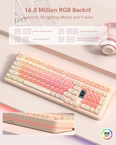 Keymatic WK98 Foundation Mechanical Keyboard, Pink Creamy Gaming Keyboard