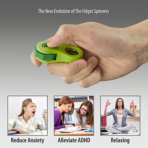 Yolscue 2 Pack Fidget Toy,Fidget Spinners Toy for Adults and Kids,Gifts Suitable for Children with Autism and ADHD,Quiet Office Desk Toy,Excellent for Relieving Stress and Anxiety Toys (Blue & Green)